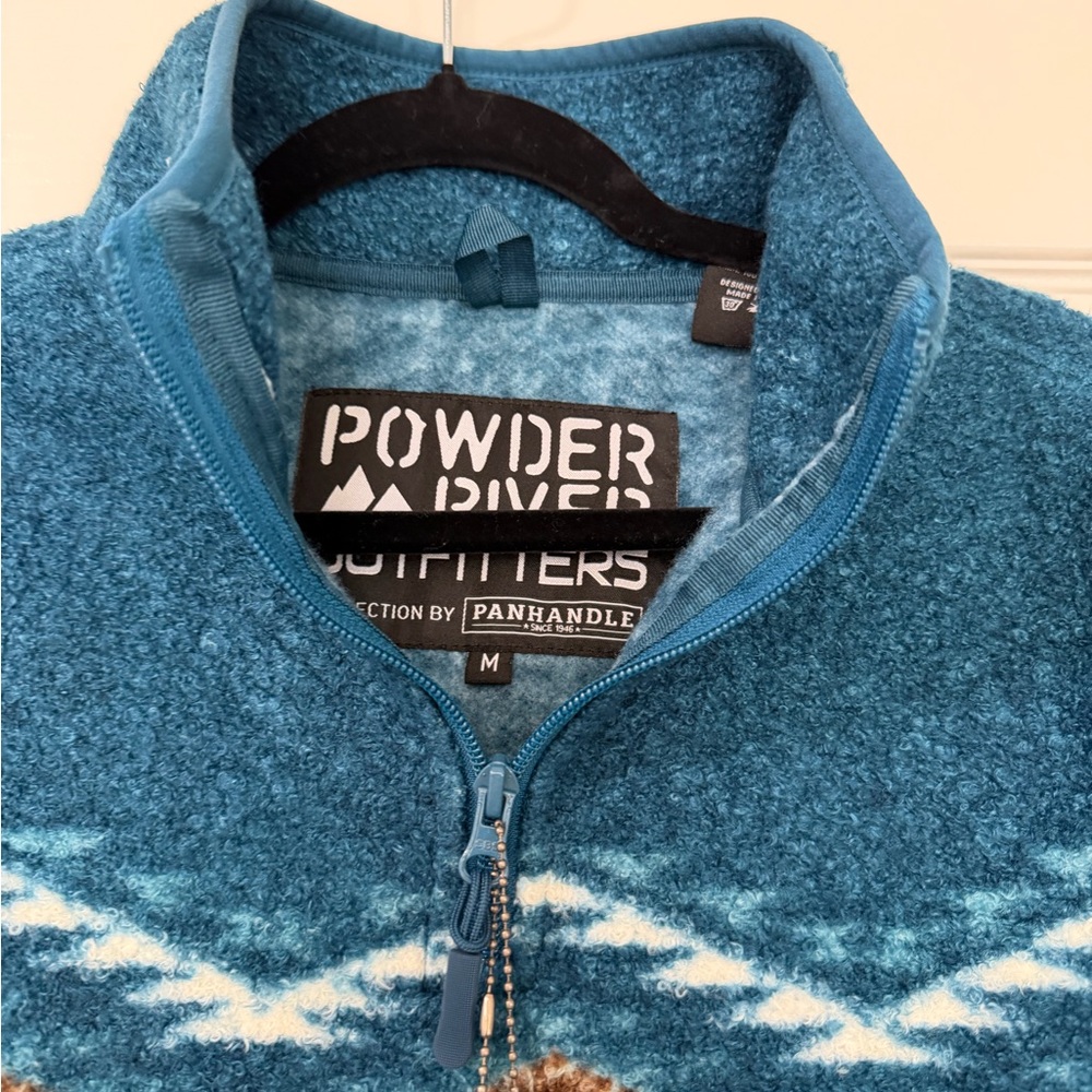 NWT Powder River Outfitters Border Berber pullover in Caribbean/Cream - Picture 3 of 3